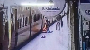 Video: Woman, Kid Fall Down While Deboarding Moving Train at Kanpur Railway Station, Swift Action by UP GRP Head Constable Helps Save Their Lives
