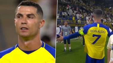 Cristiano Ronaldo Fumes at Al-Nassr Coaching Staff During Their 1–0 Loss to Al-Wehda in King Cup 2022–23 (Watch Video)