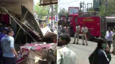 Madhya Pradesh Building Collapse: Three Injured After Portion of Structure Collapses in Indore (See Pics)