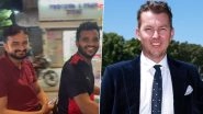 Fans Chase Brett Lee&rsquo;s Car for a Selfie on Scooter; Australian Pacer Advises Them To &lsquo;Put a Helmet On&rsquo; (Watch Video)