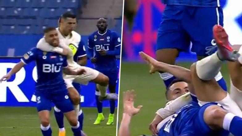 Cristiano Ronaldo Takes Down Rival Player With A WWE-Style Headlock, Handed Yellow Card During Al-Hilal vs Al-Nassr Saudi Pro League Match (Watch Video)