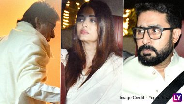 Pamela Chopra Funeral: Amitabh Bachchan, Abhishek Bachchan and Aishwarya Rai Bachchan Visit Chopras' Residence to Offer Their Condolences (Watch Video)