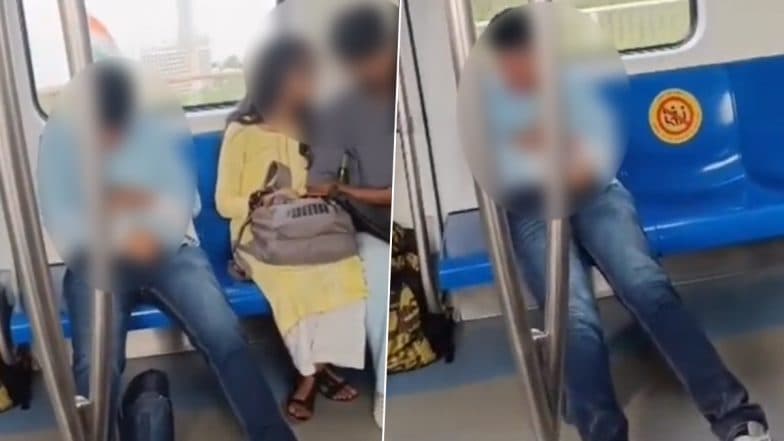 Guy Masturbates Inside Delhi Metro Viral Video: Disgusting Clip Shows Man Jerking Off While Watching Phone in Front of Fellow Commuters!