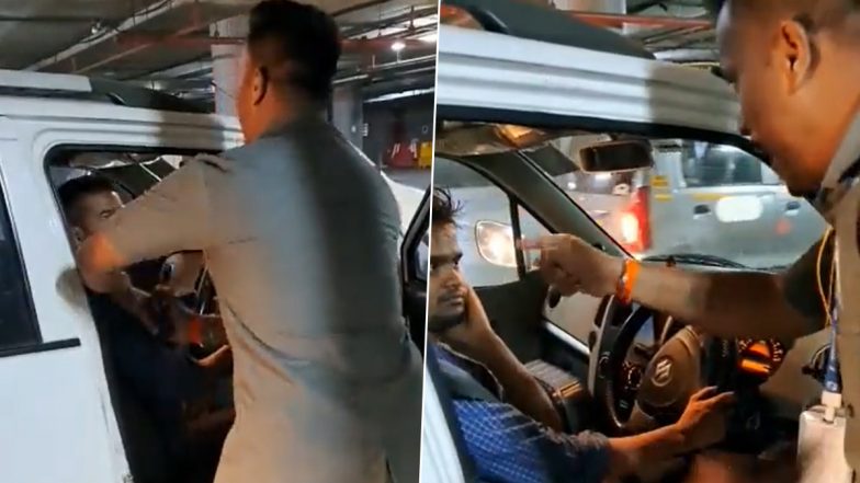 Mumbai Shocker: Security Guard Rain Slaps on Cab Driver at Chhatrapati Shivaji Maharaj International Airport, Video Goes Viral
