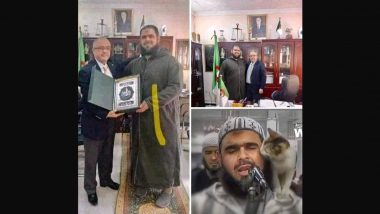 Imam Walid Mahsas Who Did Not Break Tarawih Prayers Despite Getting Jumped on By Cat Honoured by Algeria Government (See Pics)