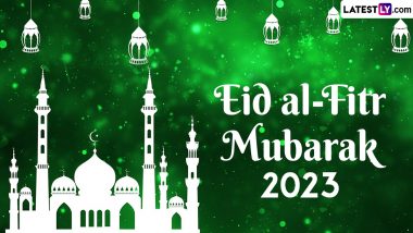 Eid Mubarak 2023 Wishes & Eid al-Fitr 1444 AH Images: Send These Greetings, Shayari, Happy Eid HD Photos, GIFs, WhatsApp Stickers and Status To Your Loved Ones