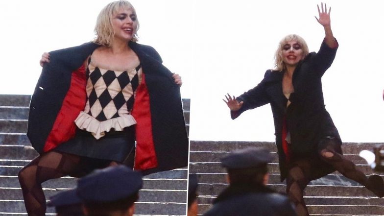 Joker Folie A Deux Lady Gagas Harley Quinn Gets Spotted Doing The Iconic Staircase Dance As 9066