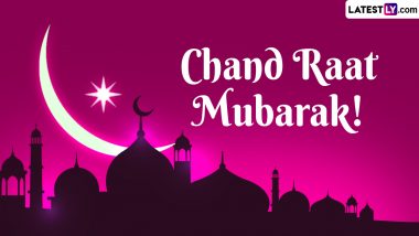 Chand Raat Mubarak 2023 Images & Eid Wishes in Advance HD Wallpapers for Free Download Online: WhatsApp Messages and Quotes After Moon Sighting on Last Day of Ramadan