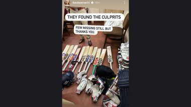 IPL 2023: Stolen Bats, Pads, Other Equipment of Delhi Capitals Players Recovered and Culprits Found, Confirms Captain David Warner With Instagram Story