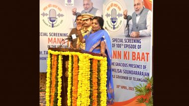 Mann Ki Baat 100th Episode Today: PM Narendra Modi’s Monthly Radio Programme Created a Revolution, Says Telangana Governor Tamilisai Soundararajan