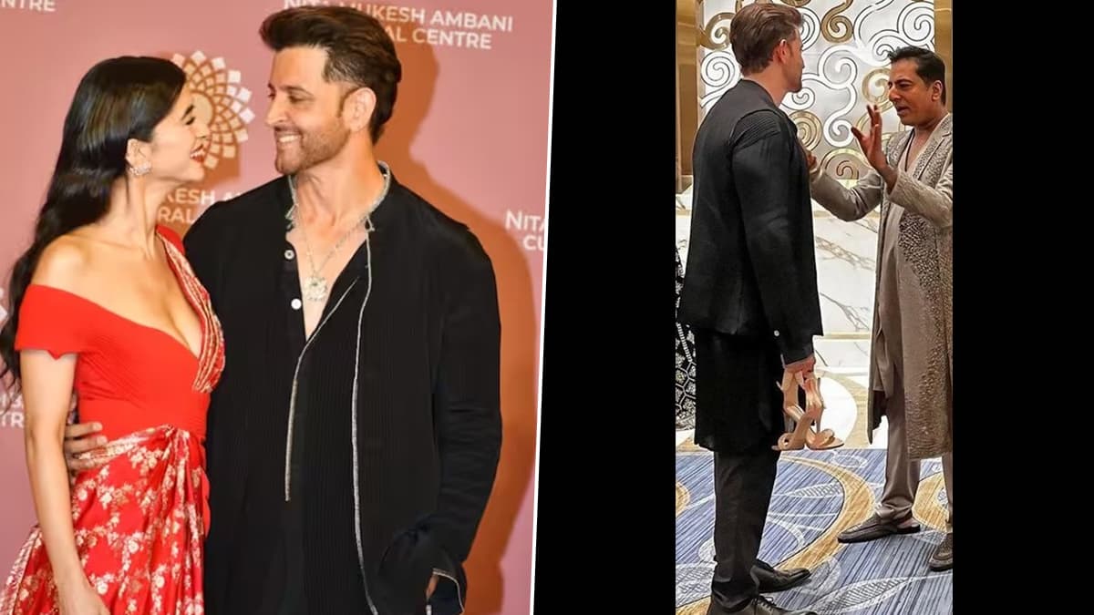 Pics of Hrithik Roshan Holding Saba Azad’s Heels at NMACC Gala Go Viral Online!