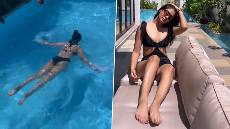 Kritika Kamra Chills by the Pool and Flaunts Her Hot Body in This Stylish Black Swimsuit (Watch Video)