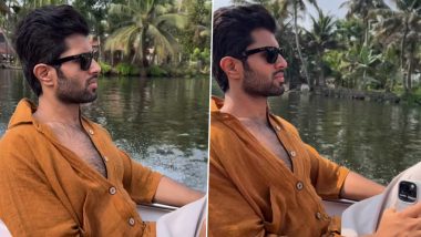 Vijay Deverakonda Opts for a Boat Ride to Work in Kerala (Watch Video)