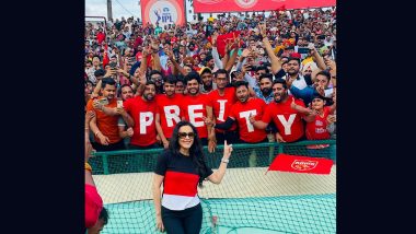 IPL 2023: Preity Zinta Cheers for Her Team Punjab Kings As They Get a Winning Start Against Kolkata Knight Riders (View Pic)