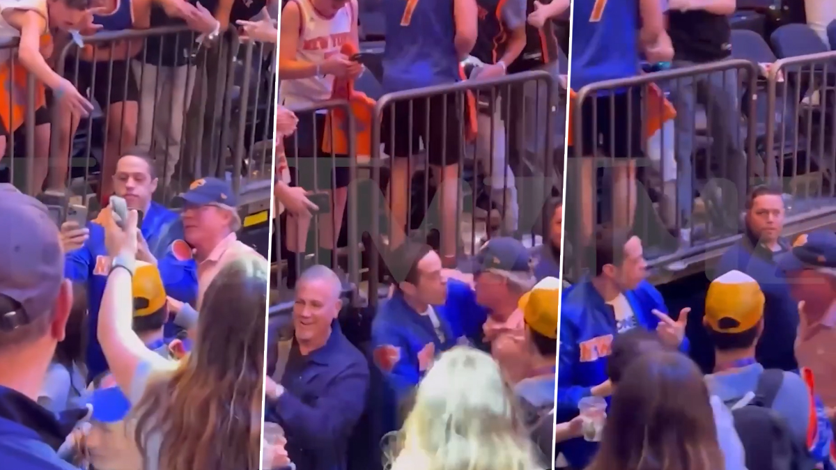 Pete Davidson Loses Cool at Fan and Pushes Him While Being Mobbed for  Selfies During a Knicks Game (Watch Video)