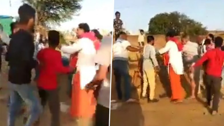 Uttar Pradesh: Pilgrims Beaten Mercilessly by Miscreants Over Parking Disputes in Vrindavan, Video of Physical Assault Goes Viral