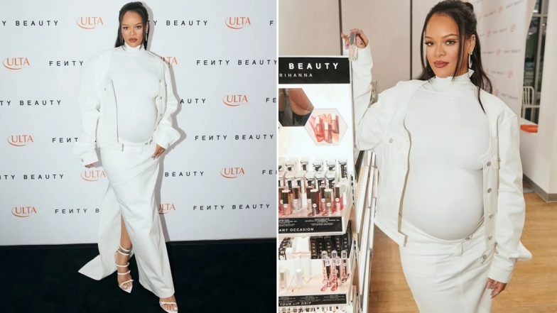 Paris Hilton Goes Gaga Over Rihanna's Baby Bump in All-White Outfit 