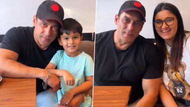 Salman Khan Poses With Sania Mirza's Son Izaan and Sister Anam in Dubai (Watch Video)