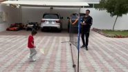 Shoaib Malik, Pakistan Cricketer, Plays Badminton With His Son Izhaan Mirza Malik (Watch Video)