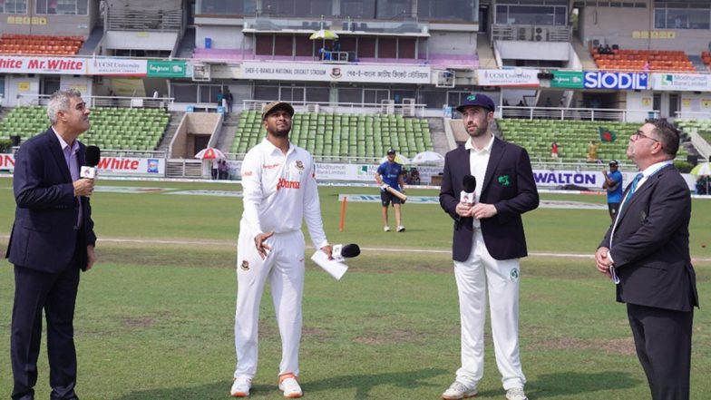 How To Watch BAN vs IRE One-Off Test 2023 Day 1 Live Streaming Online in India? Get Free Live Telecast of Bangladesh vs Ireland Cricket Match Score Updates on TV With Time in IST