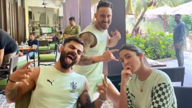 RCB Skipper Faf Du Plessis Chills With Virat Kohli and Anushka Sharma and The Actress Has Named The Bond of Their 'Team Green'