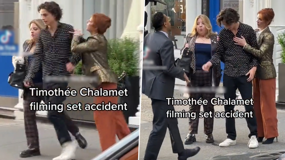 Timothée Chalamet slams into, breaks camera on streets of NYC