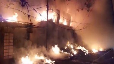 Delhi Fire Video: Blaze Erupts at Factory in  Libaspur Area, Four Injured