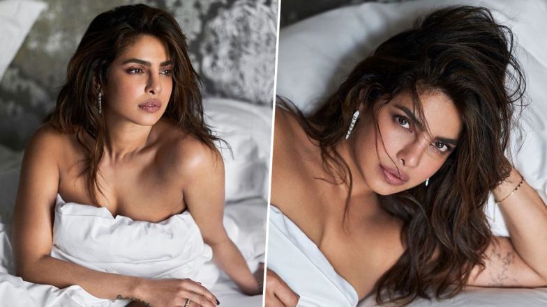 Priyanka Chopra Looks Smoking Hot Covered Only in a White Bedsheet for Her Latest Photoshoot (View Pic)