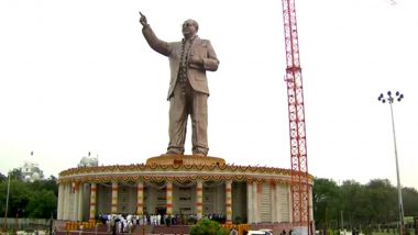 Ambedkar Jayanti 2023: Telangana CM K Chandrashekhar Rao Unveils 125-Feet Statue of BR Ambedkar on His 132nd Birth Anniversary (Watch Video)