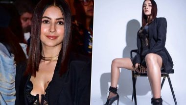 Shehnaaz Gill Looks Sizzling Hot in Black Corset Top Paired with Shorts and Blazer for Kisi Ka Bhai Kisi Ki Jaan Trailer Launch! (View Pics)