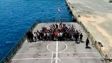 Operation Kaveri: First Batch of Stranded Indians Leaves Sudan in Naval Ship (Watch Video)