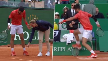 Novak Djokovic Gets Into Heated Argument with Umpire, Breaks His Racket During Shocking Loss against Lorenzo Musetti in Monte Carlo Masters 2023