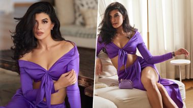 Jacqueline Hd Sex Video - Jacqueline Fernandez Is a Sight to Behold as She Oozes Oomph in Lavender  Crop Top, Thigh-High Slit Skirt (View Pics) | LatestLY