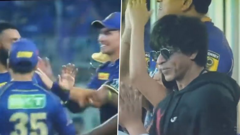 IPL 2023: A Jubilant Shah Rukh Khan Applauds for KKR As His Teams Beats RCB By 81 Runs (Watch Video)