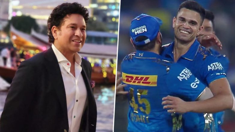 ‘Finally a Tendulkar Has an IPL Wicket!’ Sachin Tendulkar Reacts After Son Arjun Tendulkar Scalps His Maiden Wicket in the Indian Premier League