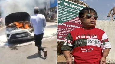 Shocking! KK Goswami's Car Catches Fire on Road; Shaktimaan Actor and His Son are Both Safe (Watch Video)