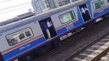 Mumbai AC Local Runs With Doors Open on Western Line, Services Cancelled After Technical Snag (Watch Video)