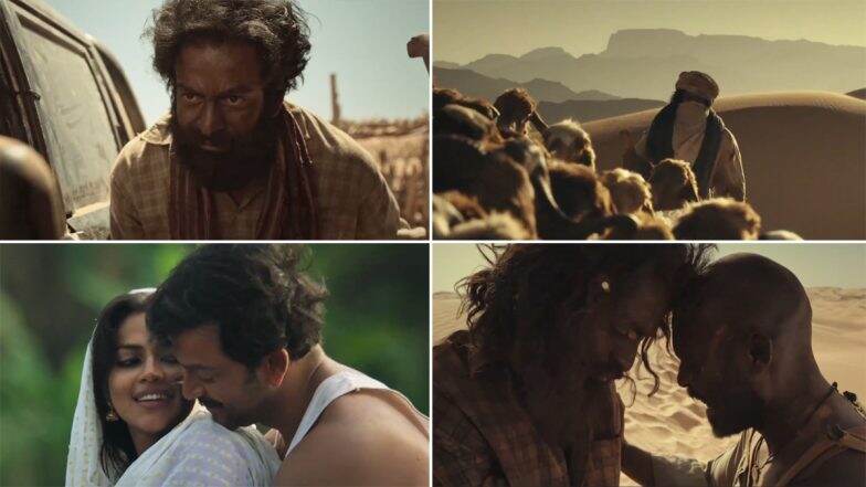 Aadujeevitham Trailer: Prithviraj Sukumaran and Blessy’s Upcoming Movie is a Terrifying Sojourn Through the Limitless Desert Amped By AR Rahman's Score (Watch Video)