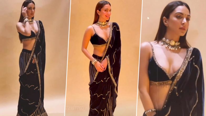 Kiara Advani Looks Resplendent in Blue Velvet Lehenga (Watch Video)