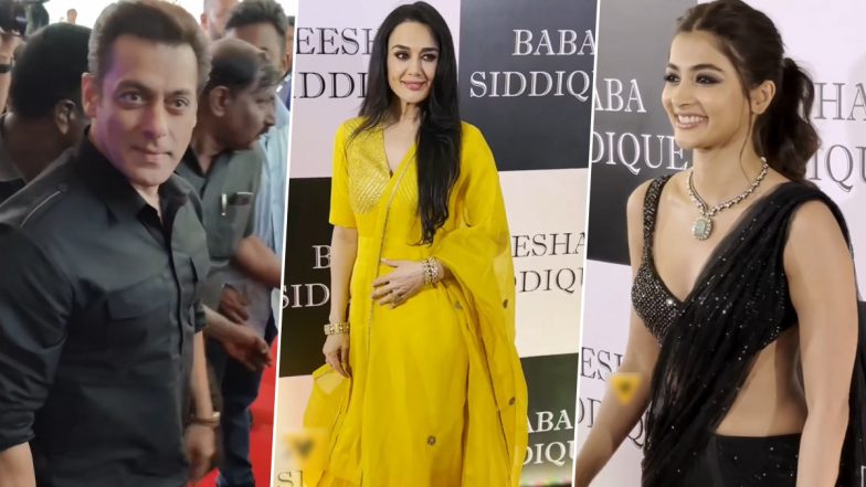 Salman Khan, Pooja Hegde, Preity Zinta and More Attend Baba Siddique and Zeeshan Siddique’s Iftar Party (Watch Videos)