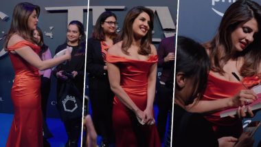 Priyanka Chopra Signs Autographs and Clicks Selfies With Fans at Citadel's Global Premiere (Watch Video)