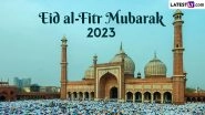 Eid Mubarak 2023 Images & Eid al-Fitr HD Wallpapers for Free Download Online: Wish Happy Eid Ul-Fitr With Latest WhatsApp Greetings, GIFs and Messages