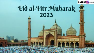 Eid Mubarak 2023 Images & Eid al-Fitr HD Wallpapers for Free Download Online: Wish Happy Eid Ul-Fitr With Latest WhatsApp Greetings, GIFs and Messages