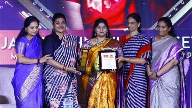 Business News | KBK Group Managing Director Jaya Vyshnavi Koppisetty Honored with HMTV Nari Puraskar 2023