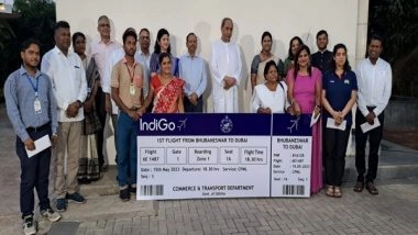India News | Odisha: CM Naveen Patnaik Launches Ticket Sales of First Direct Flight from Bhubaneshwar to Dubai