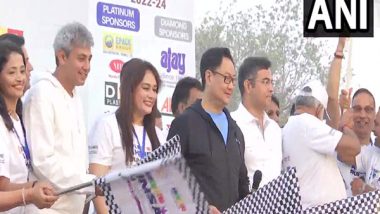 India News | Kiren Rijiju Flags off 'IIFL Jito Ahimsa Run' for Cause of Peace and Non-violence