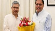 India News | Uttarakhand CM Dhami Meets Rail Minister Ashwini Vaishnav, Thanked Him for Various Rail Project in State