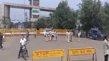 India News | MP: Police Alert on Hanuman Jayanti in Bhopal, Monitoring Sensitive Areas with Drone Cameras