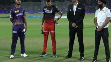 Sports News | IPL 2023: Royal Challengers Bangalore Win Toss, Chose to Field Against Kolkata Knight Riders