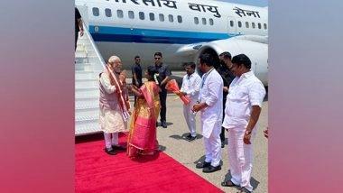 India News | PM Modi Arrives in Hyderabad to Inaugurate Projects Worth Rs 11,300 Cr